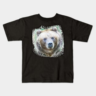 Brown Bear Grizzly Animal Wild Life Jungle Nature Free Adventure Watercolor Kids T-Shirt